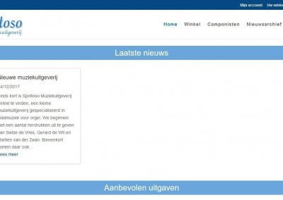 Website voor Spiritoso Muziekuitgeverij